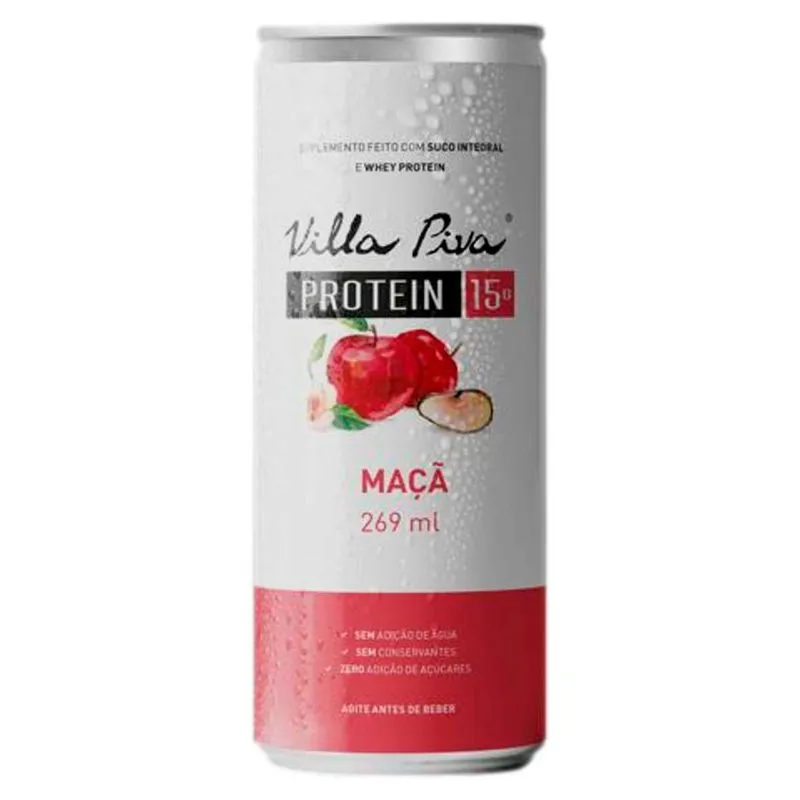 Suplemento Alimentar Protein 15g Líquido sem Açúcar com Suco de Maçã Villa Piva 269ml
