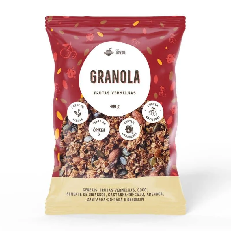 Granola de Frutas Vermelhas Natural Da Terra 400g