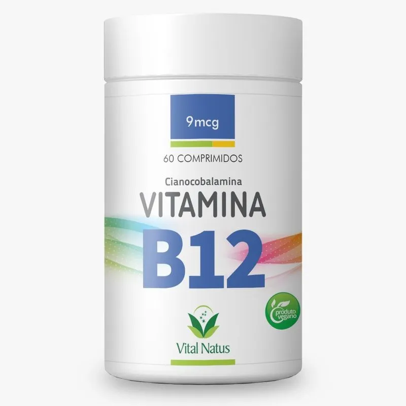 Vitamina B12 - Cianocobalamina 9mcg - 60 Comprs. - Vegano - Vital Natus