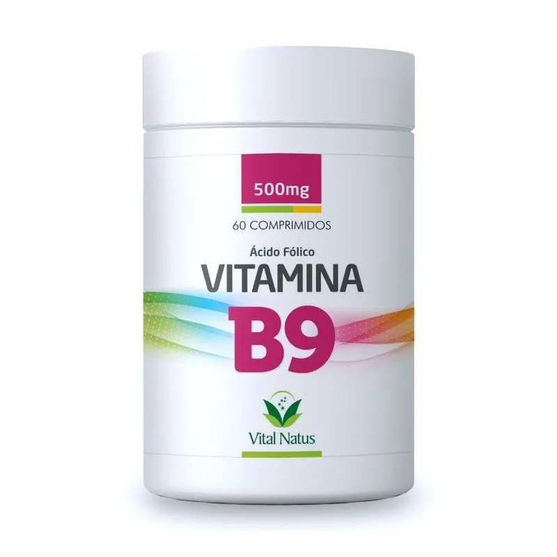 Kit 2 Vitamina B9 - Ácido Fólico 600mcg - 2x60 Comprs - Vital Natus