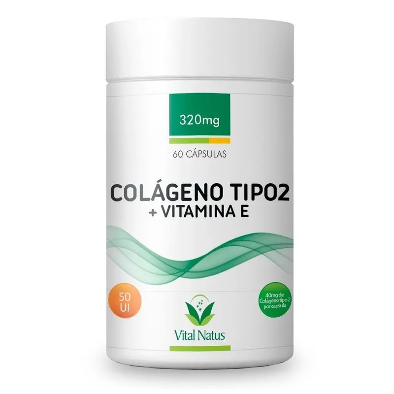Kit 6 Colágeno Tipo 2 - Uc2 40mg + Vit E - Dores da Artrose - 360 Capsulas - 6x60 - Vital Natus