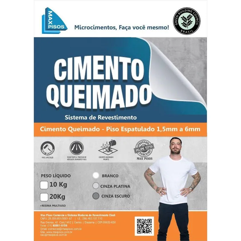 Cimento Queimado Branco 10kg - Alto Desempenho