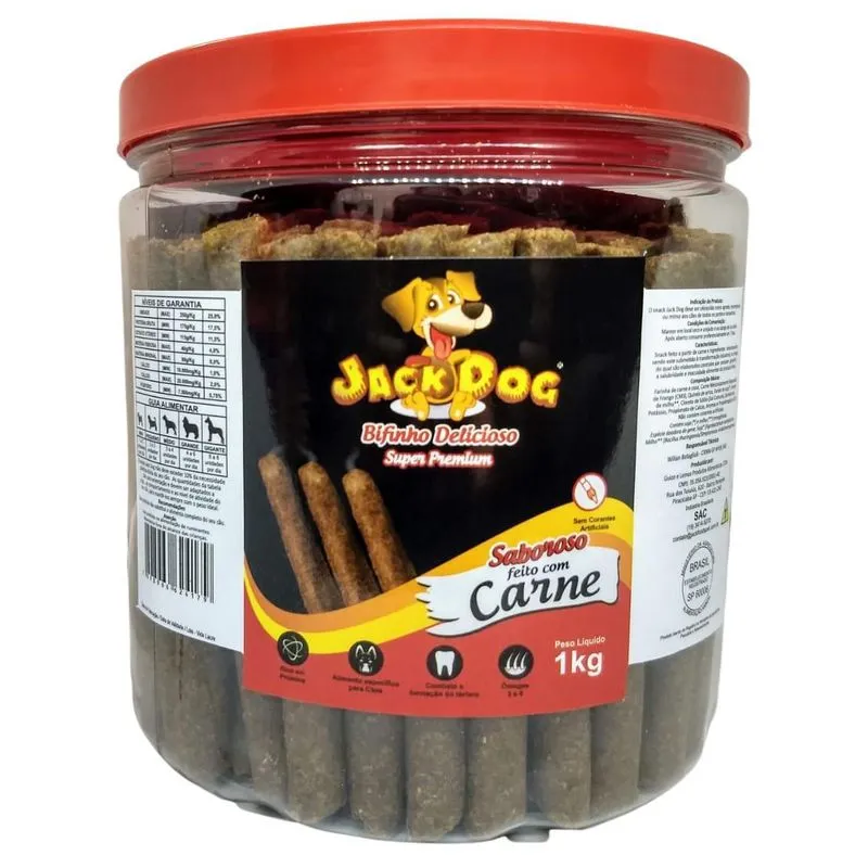 Bifinho Jack Dog Pote 1kg Carne