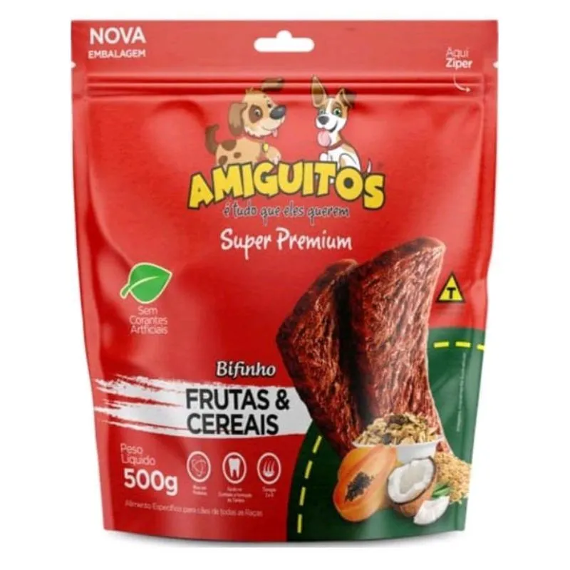 Bifinho Cães Amiguitos 500 G Sabor Frutas E Cereais