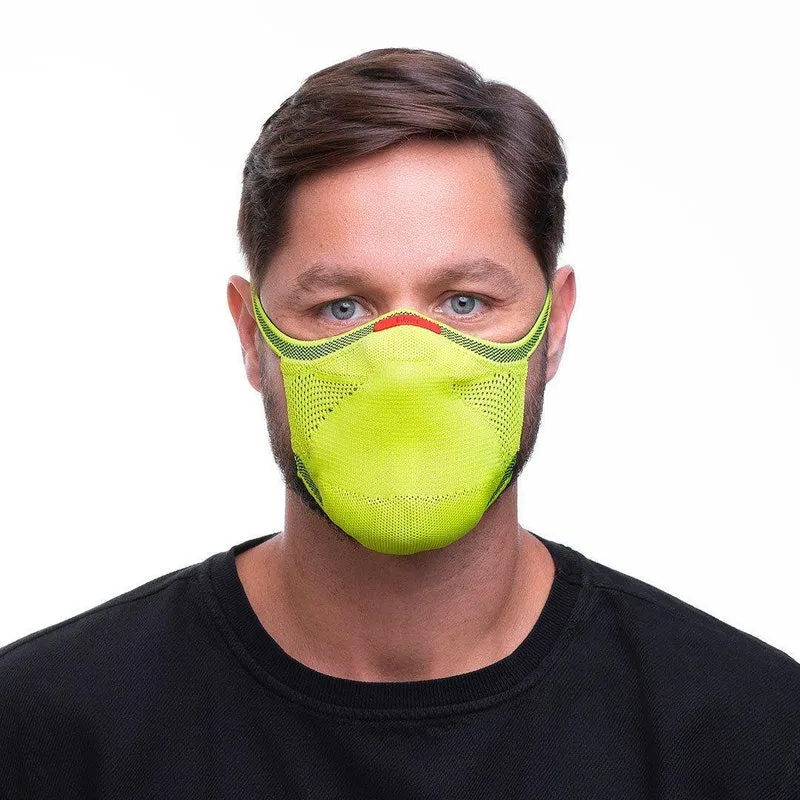 Máscara Knit Fiber De Proteção Reutilizável Verde Limão G