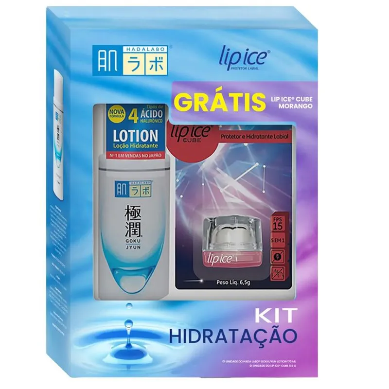 Kit Hada Labo Loção Hidratante 170ml E Lip Ice Cube Morango