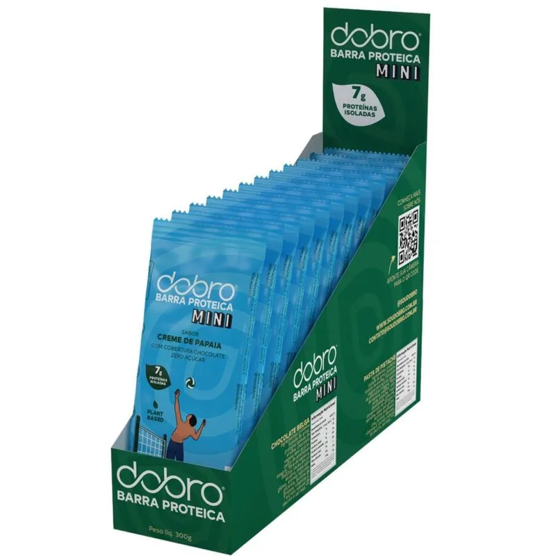 Barra Proteica Dobro Mini Creme De Papaia 25g - 12 Unidades