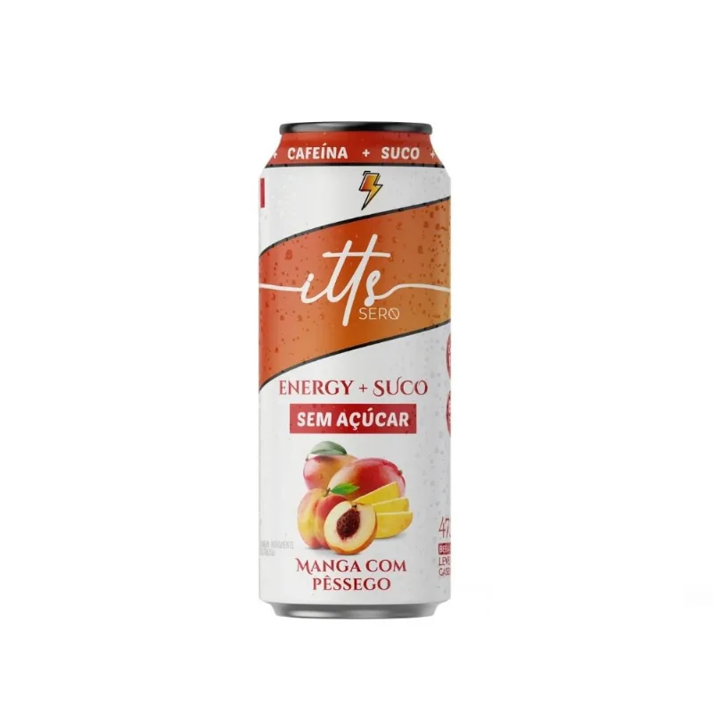 Energético itts Sero Energy e Suco Sabor Manga com Pêssego Sem Açúcar 473ml