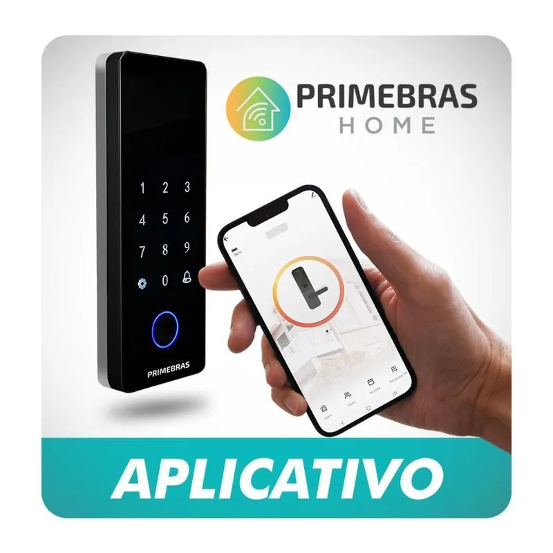 Fechadura Digital Biométrica Primebras Athenas Vidro Tuya