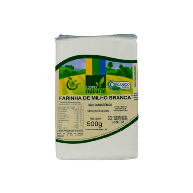 Farinha De Milho Branca Orgânica Coopernatural 500g