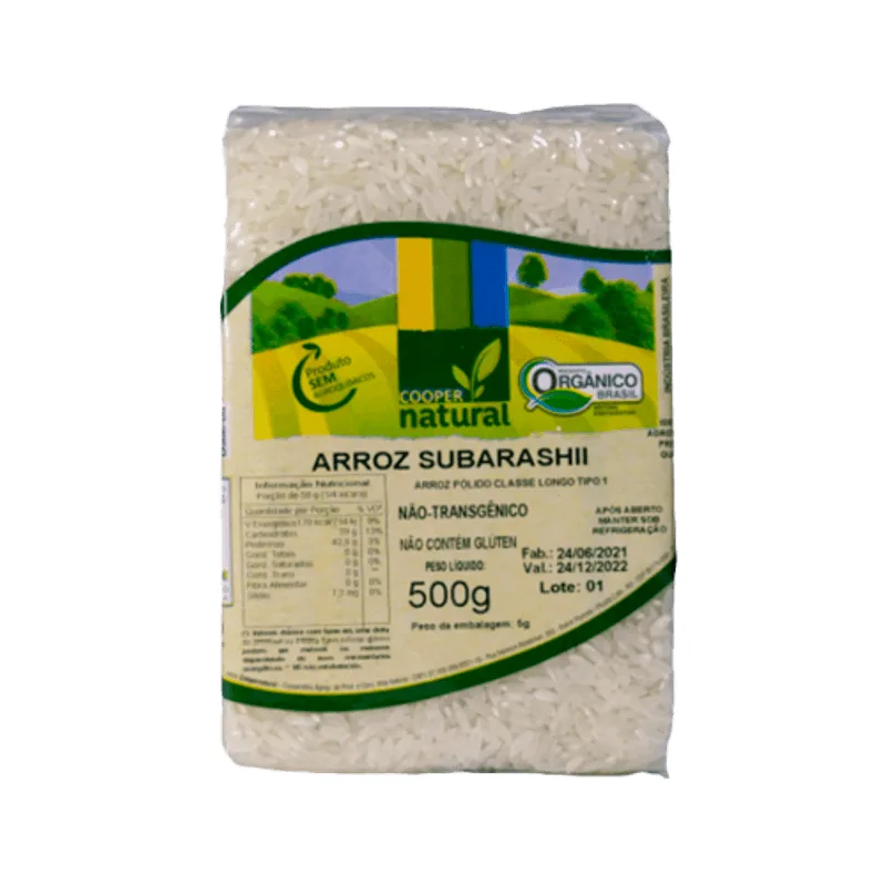 Arroz Subarashii Polido Orgânico Coopernatural 500g