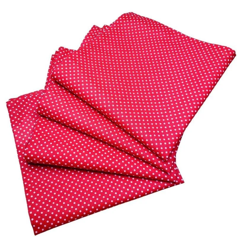 Kit 4 Guardanapos De Tecido Poá Vermelho Branco Algodão 39cmx39cm