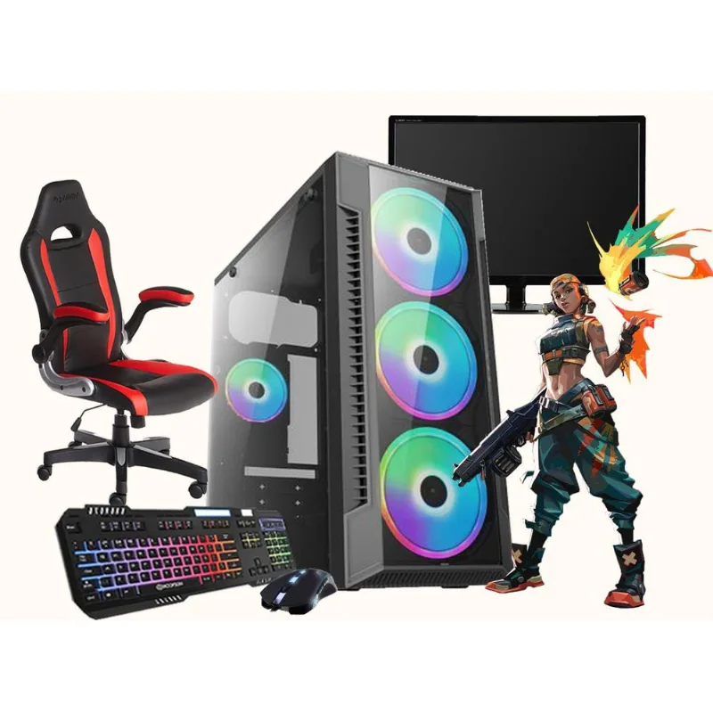 Cadeira Gamer Com Pc I5 8 Gb Ssd 120 Gb + Placa De Video + Kit