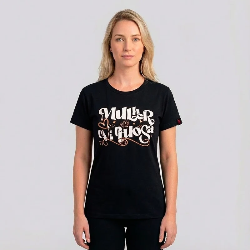 Camiseta Feminina Preta | Mulher Virtuosa G