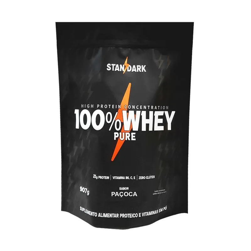 100% Whey Protein Pure Concentrado Multivitamínico 907g Pouch Standark Paçoca