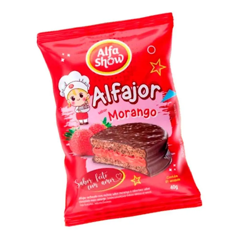 Alfajor Recheio Morango Un - Alfa Show