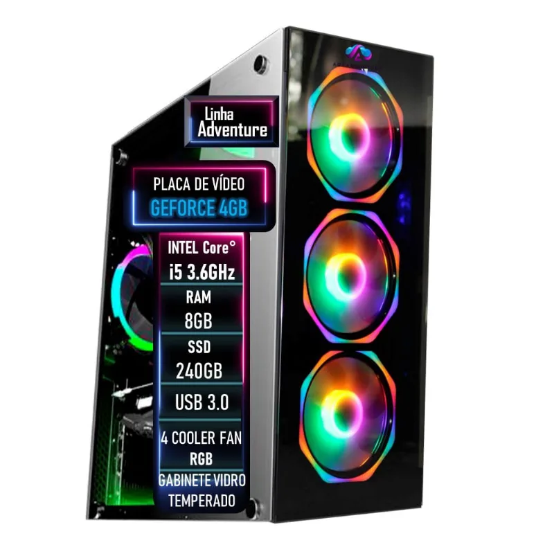 Pc Gamer Intel Core° i5 3.6Ghz ram 8GB ssd 240GB geforce 4GB - advancedtech