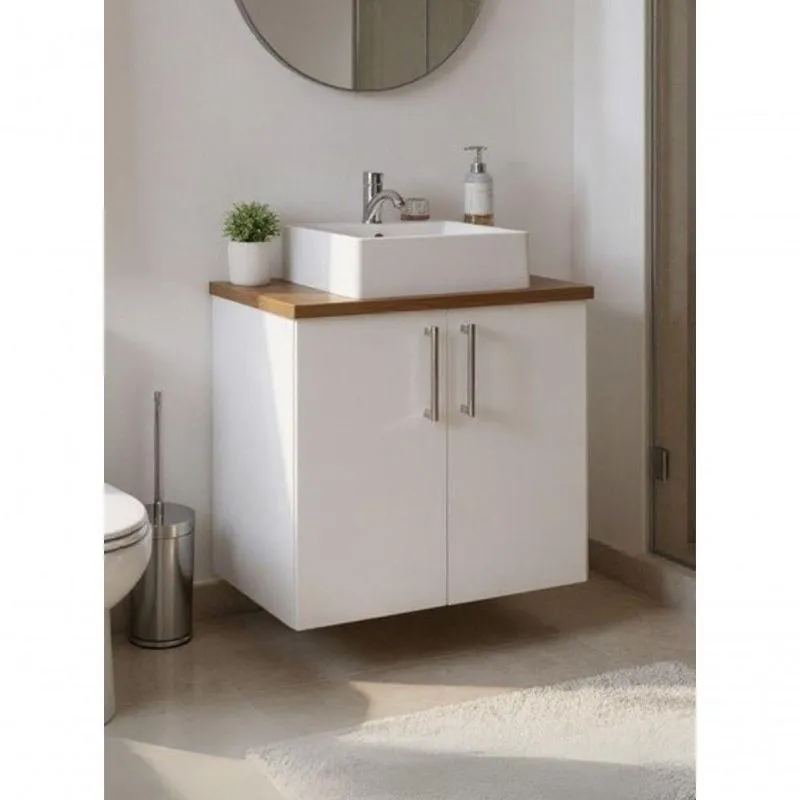 Gabinete Para Banheiro Paris Suspenso 2 Portas MDF 60cm Amadeirado ON Móveis