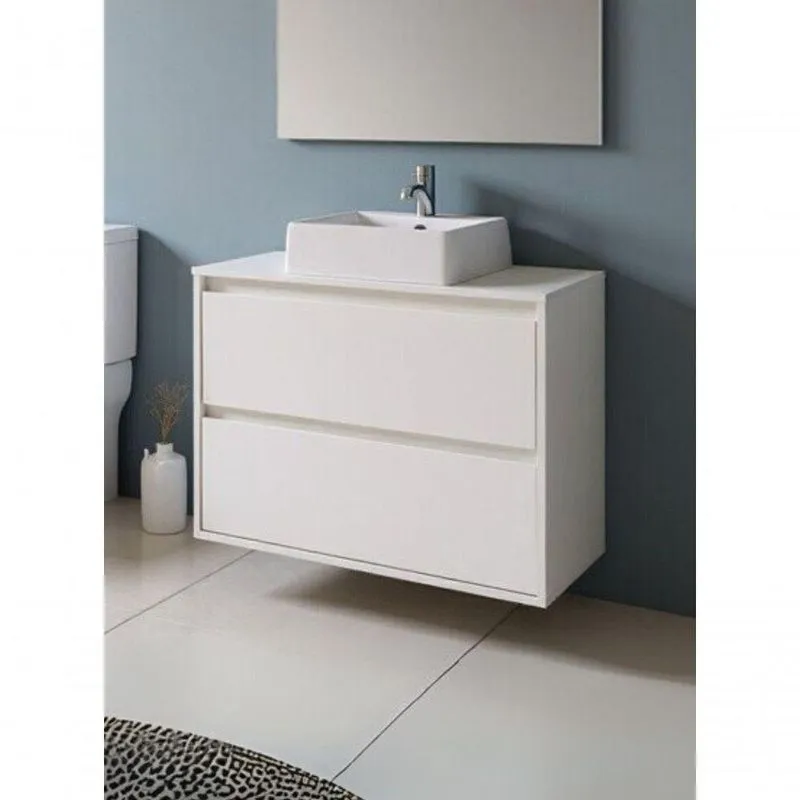 Gabinete Para Banheiro Dubai Suspenso 1 Porta 1 Gaveta MDF 80cm Branco ON Móveis