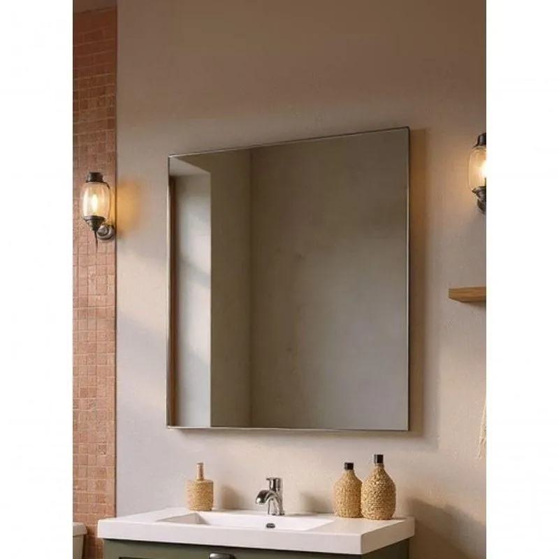 Espelheira Para Banheiro Dubai 1 Porta MDF Com Espelho 80cm Branca ON Móveis