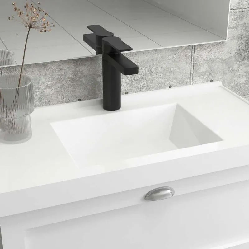 Pia De Banheiro Embutir 80cm Branco Milano - On Móveis