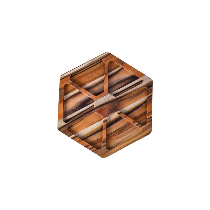 Petisqueira Hexagonal Laguiole La Tour Em Madeira Teca