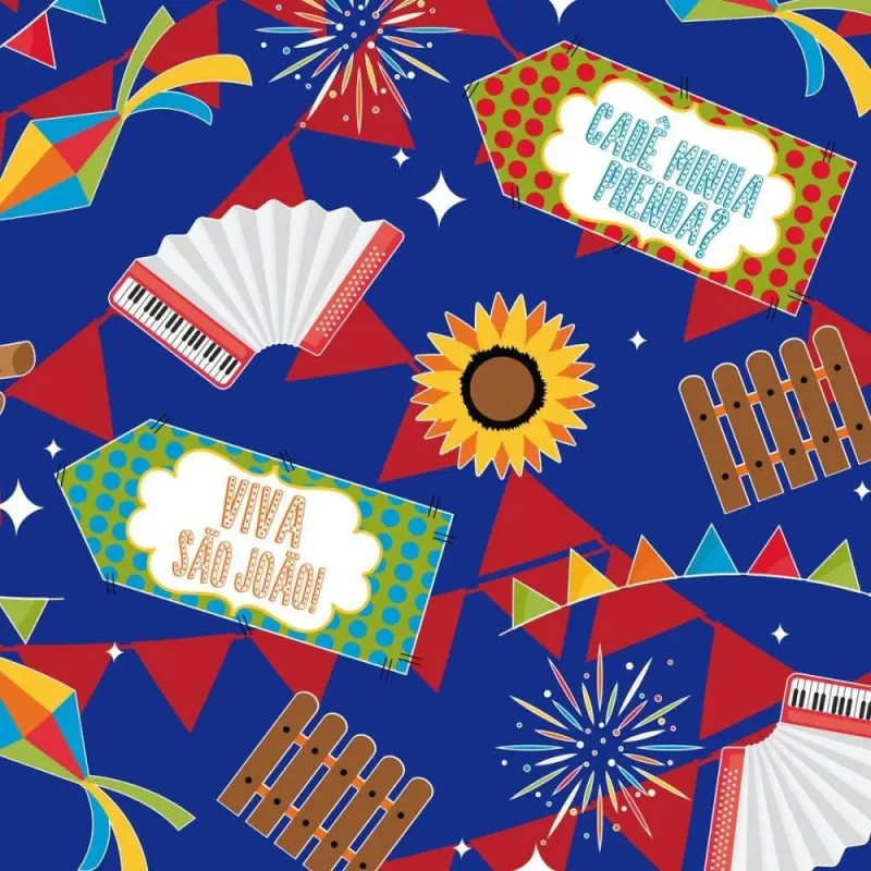 TNT Estampado 1,40M 40G Festa NO Arraia Azul