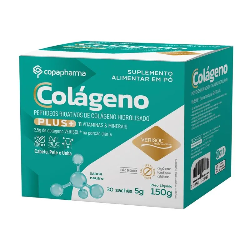 Colágeno Verisol vitaminas minerais 30x5g Sem Sabor