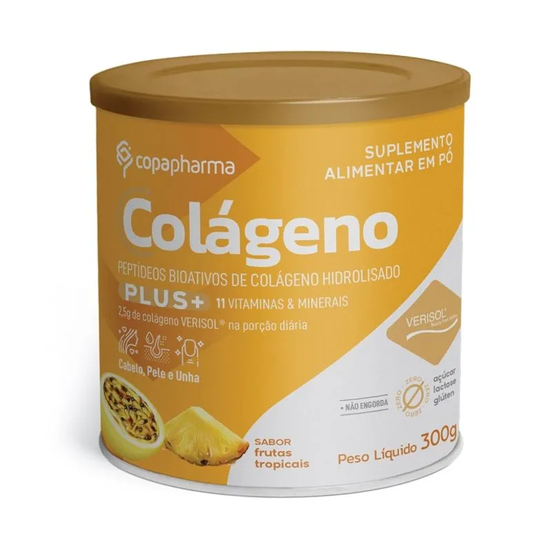Colágeno Hidrolisado Verisol 300g Pó Lata Frutas Tropicais