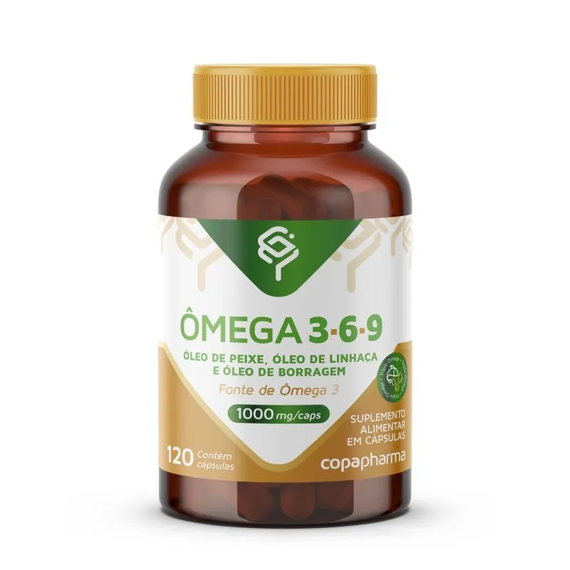 Ômega Triplo 369 1000mg Peixe/Linhaça/Borragem 120 Cápsulas