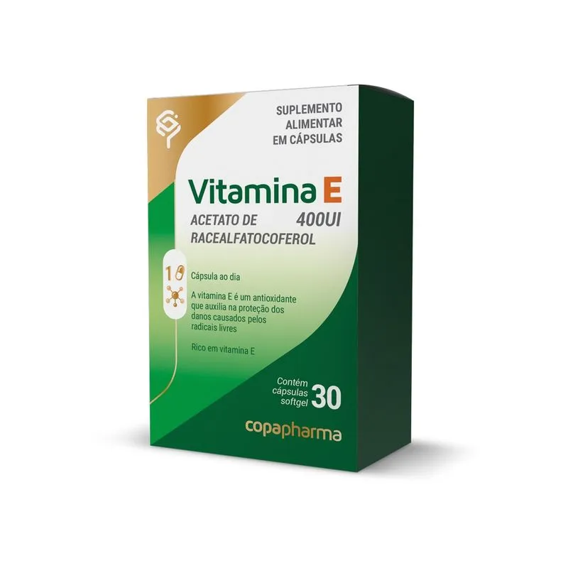 Vitamina E 400UI Acetato de Racealfatocoferol 30 Cápsulas