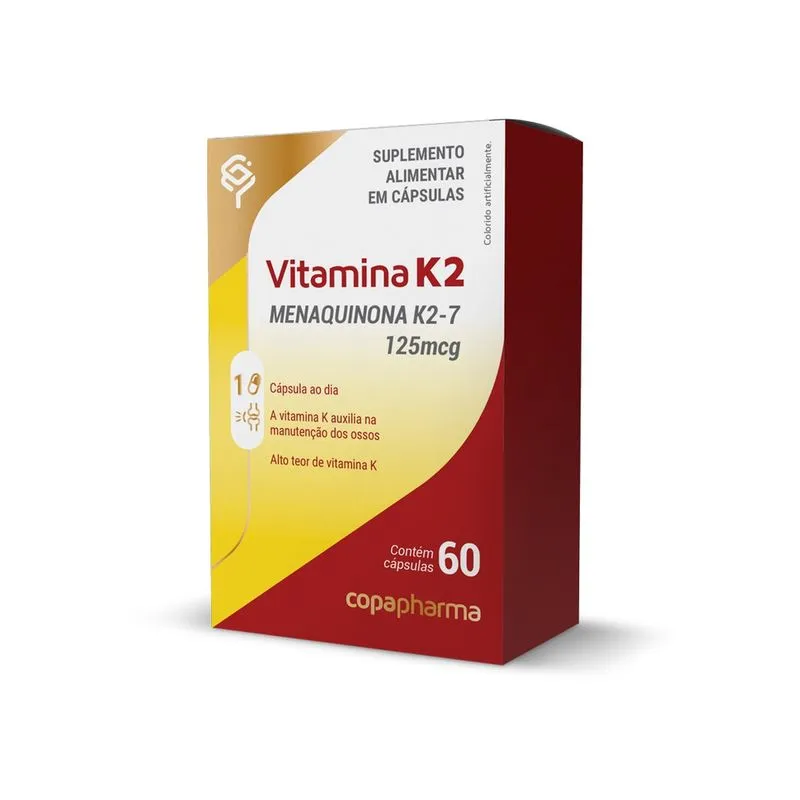 Vitamina K2 125mcg Copapharma Menaquinona k2-7 60 Cápsulas