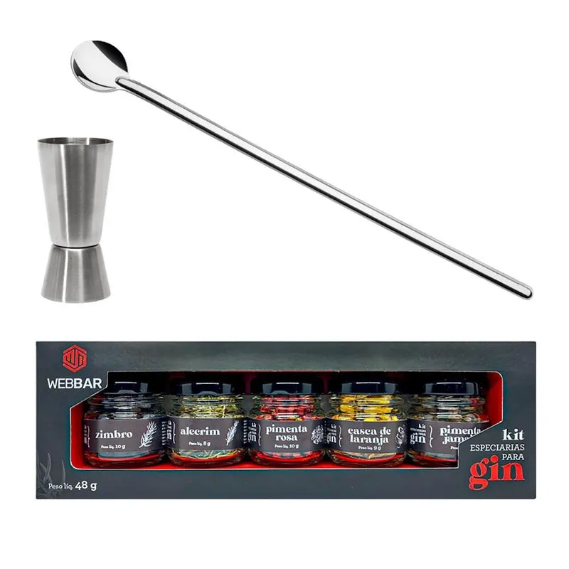 Kit Especiarias Para Gin Tônica + Colher + Dosador