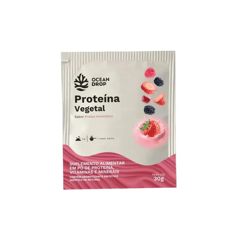 Proteína Vegetal Sachê 30g Sabor Frutas Vermelhas - Ocean Drop