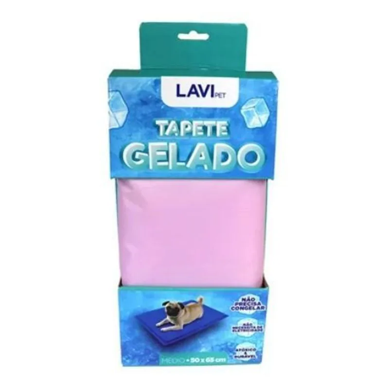 Tapete Gelado Para Cães M Rosa 50x65cm