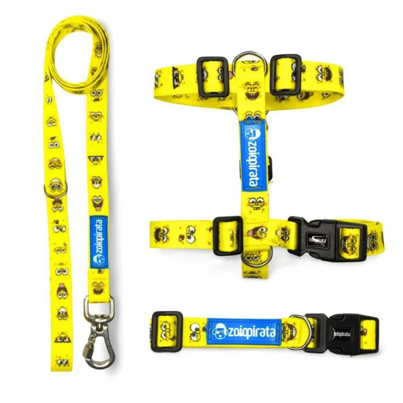 Kit Peitoral H Antipuxão Para Cachorros + Coleira + Guia Bob