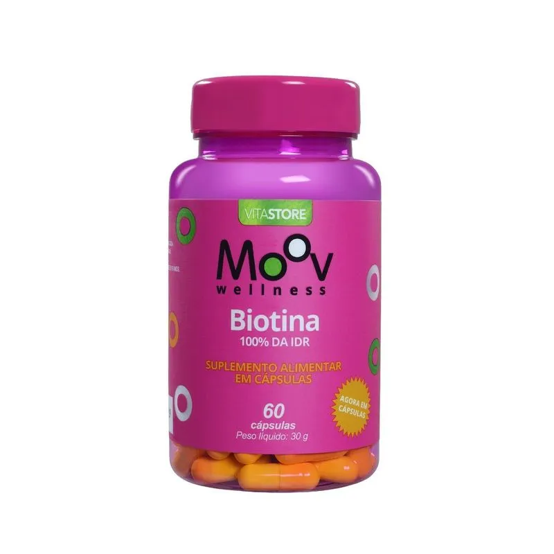 Suplemento Alimentar Biotina 60 Cápsulas Moov Wellness