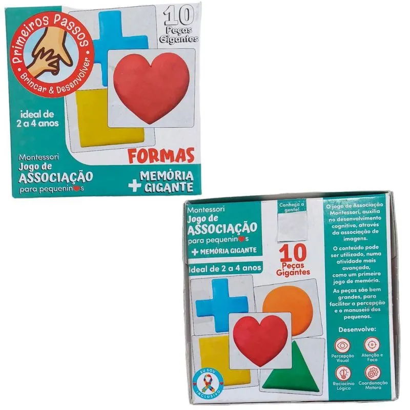 Brinquedo Cartas Aprendizagem Memórias Gigante E Formas 0051