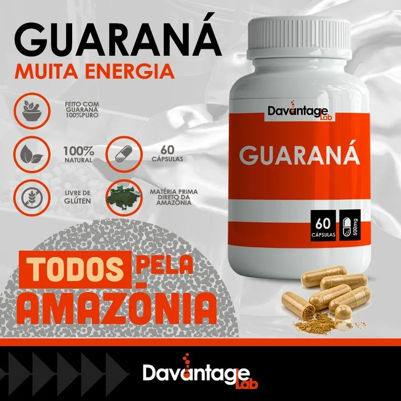 Guaraná 100% puro - O verdadeiro - 60 cápsulas