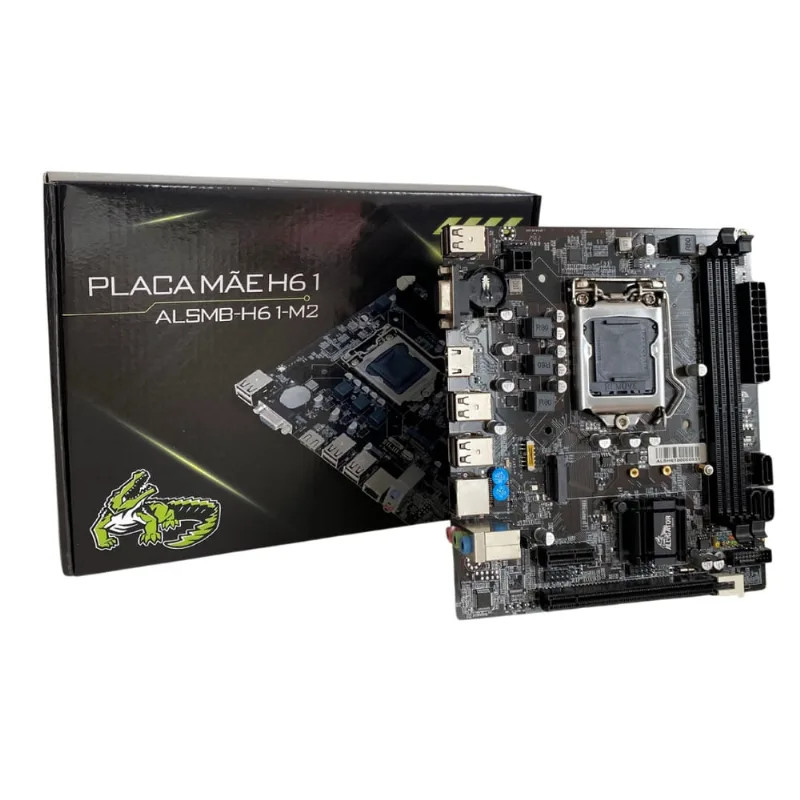 Placa Mãe Alligator Shop H61 DDR3 M.2 Rede gigabit lga 1155 ALSMB-H61-M2