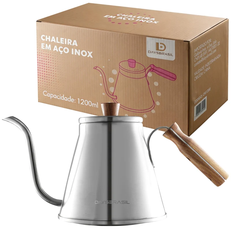 Chaleira Bico De Ganso Aço Inox Daysbrasil 1,2l Fogo Indução 1un