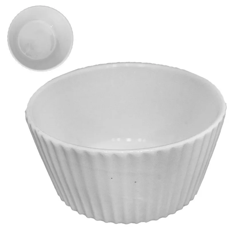 Tigela De Porcelana Redonda Luna Branca 385ml 6x11cm De