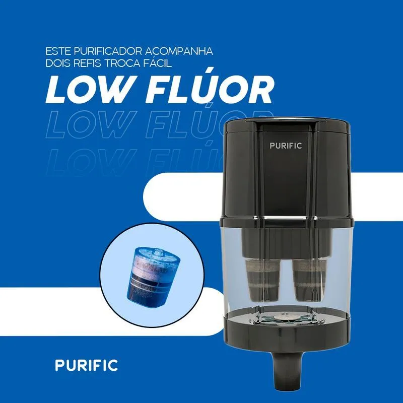 Purific 20 Preto Para Bebedouro Refil Low Flúor