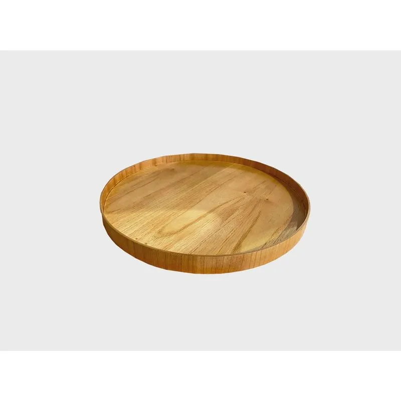 Bandeja MDF e Cinamomo 45cm Fino Tok Redonda Decorativa