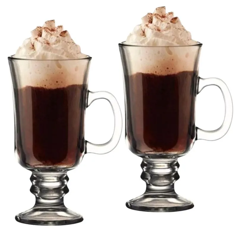 Caneca Capuccino Café expresso Coffee Royal Copo Vidro 250ml 4 peças