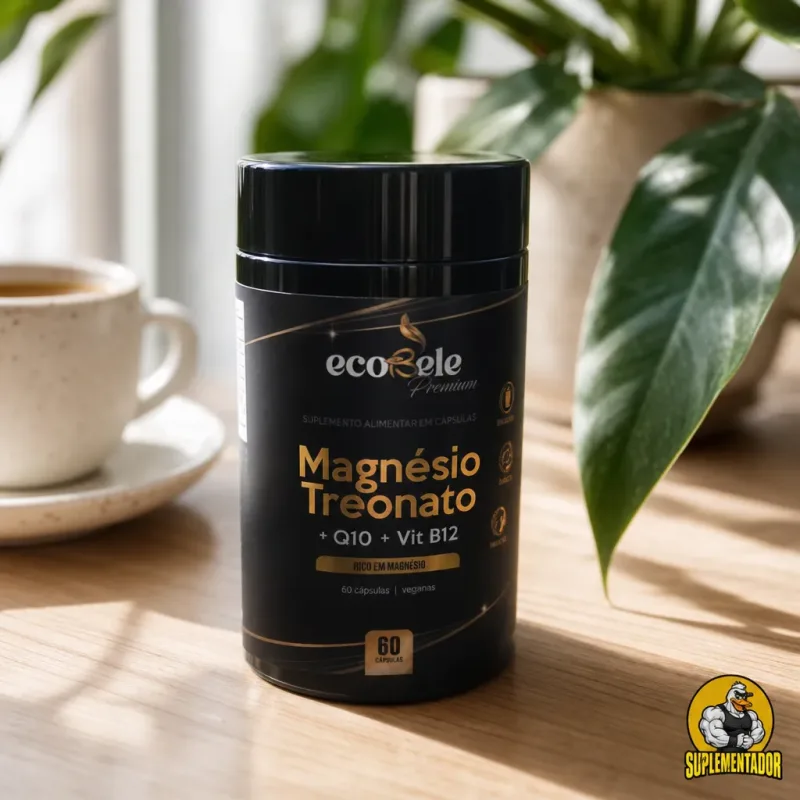 Magnésio Treonato com Coenzima Q10 e Vitamina B12 - Suplemento de alta qualidade em cápsulas