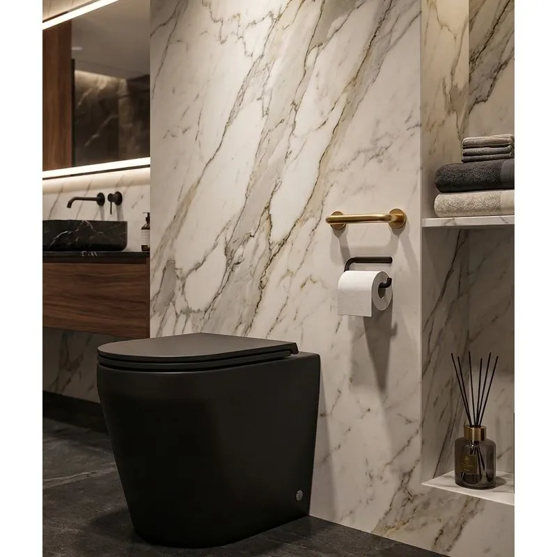 Vaso Sanitário Convencional Vulcano Premium Acqua Preto/matte Preto Matte