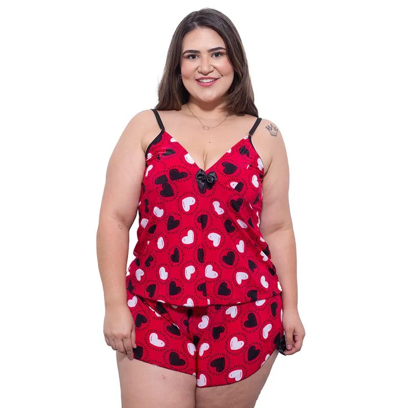 Short Doll Estampado Plus Size Hot Love