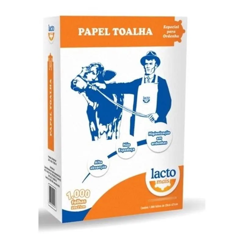 Pacote Papel Toalha Desbacterizado Lacto Mais 1000 Folhas