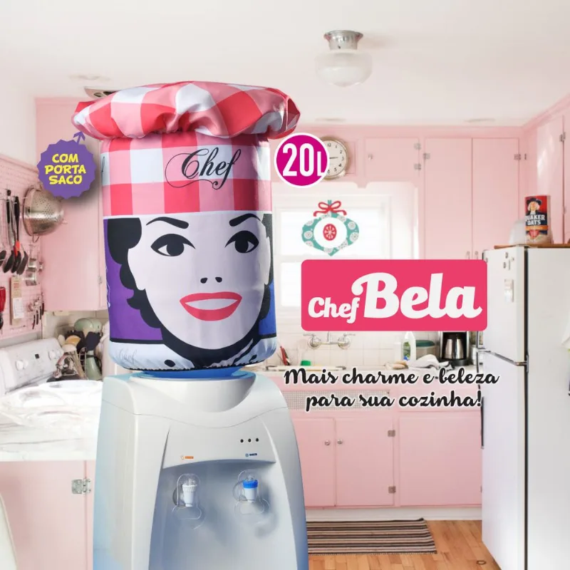 Capa De Galão De Água Chef Bela - Capa Nóis